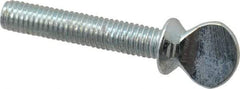 Value Collection - #10-32 Oval Shoulder Grade 2 Steel Thumb Screw - 1" OAL, Zinc-Plated Finish - Apex Tool & Supply