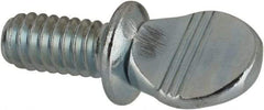 Value Collection - 1/4-20 Oval Shoulder Grade 2 Steel Thumb Screw - 1/2" OAL, Zinc-Plated Finish - Apex Tool & Supply