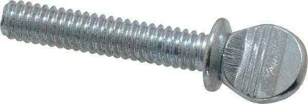 Value Collection - 1/4-20 Oval Shoulder Grade 2 Steel Thumb Screw - 1-1/4" OAL, Zinc-Plated Finish - Apex Tool & Supply