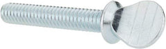 Value Collection - 1/4-20 Oval Shoulder Grade 2 Steel Thumb Screw - 1-1/2" OAL, Zinc-Plated Finish - Apex Tool & Supply