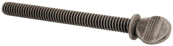 Value Collection - 1/4-20 Oval Shoulder Grade 2 Steel Thumb Screw - 2-1/2" OAL, 0.57" Head Height, Uncoated - Apex Tool & Supply