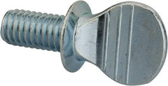 Value Collection - 3/8-16 Oval Shoulder Grade 2 Steel Thumb Screw - 3/4" OAL, Zinc-Plated Finish - Apex Tool & Supply