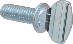Value Collection - 3/8-16 Oval Shoulder Grade 2 Steel Thumb Screw - 1" OAL, Zinc-Plated Finish - Apex Tool & Supply