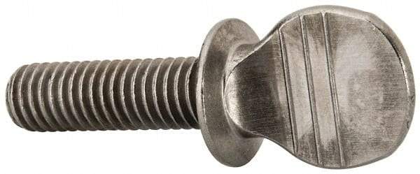 Value Collection - 3/8-16 Oval Shoulder Grade 2 Steel Thumb Screw - 1-1/4" OAL, 0.88" Head Height, Uncoated - Apex Tool & Supply