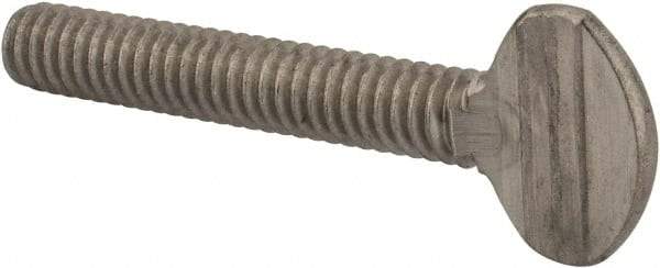 Value Collection - 1/4-20 Oval Shoulderless Grade 18-8 Stainless Steel Thumb Screw - 1-1/2" OAL, 0.64" Head Height - Apex Tool & Supply