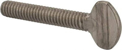 Value Collection - 1/4-20 Oval Shoulderless Grade 18-8 Stainless Steel Thumb Screw - 1-1/2" OAL, 0.64" Head Height - Apex Tool & Supply