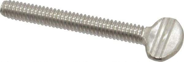 Value Collection - 1/4-20 Oval Shoulderless Grade 18-8 Stainless Steel Thumb Screw - 2" OAL, 0.64" Head Height - Apex Tool & Supply
