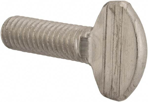 Value Collection - 5/16-18 Oval Shoulderless Grade 18-8 Stainless Steel Thumb Screw - 1" OAL, 0.78" Head Height - Apex Tool & Supply