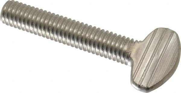 Value Collection - 3/8-16 Oval Shoulderless Grade 18-8 Stainless Steel Thumb Screw - 2" OAL, 0.95" Head Height - Apex Tool & Supply