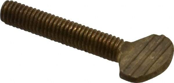 Value Collection - #10-32 Oval Shoulderless Brass Thumb Screw - 1" OAL, 0.48" Head Height - Apex Tool & Supply