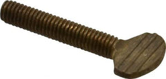 Value Collection - #10-32 Oval Shoulderless Brass Thumb Screw - 1" OAL, 0.48" Head Height - Apex Tool & Supply