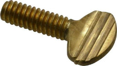 Value Collection - 1/4-20 Oval Shoulderless Brass Thumb Screw - 3/4" OAL, 0.64" Head Height - Apex Tool & Supply