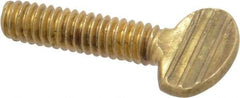 Value Collection - 1/4-20 Oval Shoulderless Brass Thumb Screw - 1" OAL, 0.64" Head Height - Apex Tool & Supply