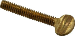 Value Collection - 1/4-20 Oval Shoulderless Brass Thumb Screw - 1-1/2" OAL, 0.64" Head Height - Apex Tool & Supply