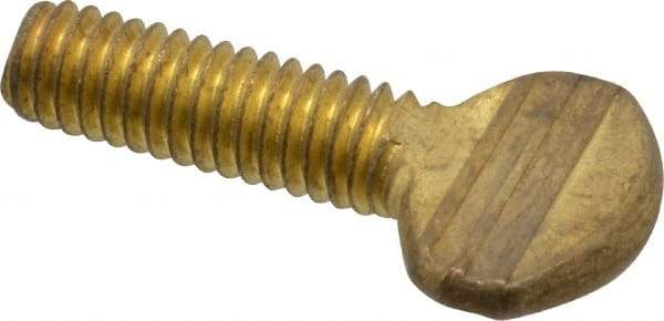 Value Collection - 5/16-18 Oval Shoulderless Brass Thumb Screw - 1" OAL, 0.78" Head Height - Apex Tool & Supply