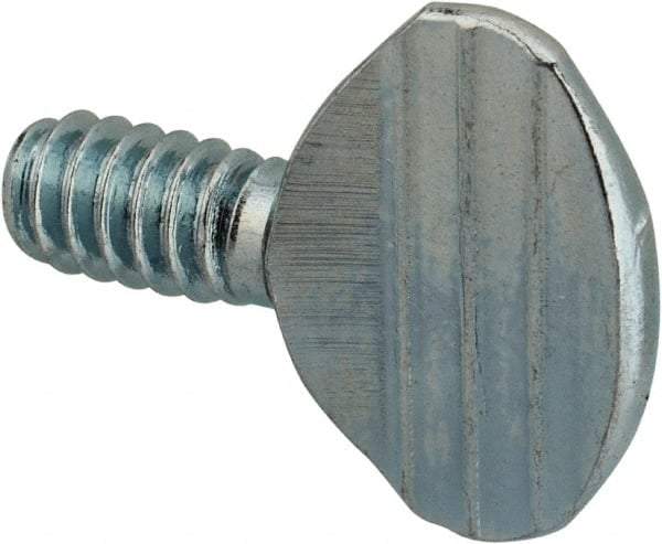 Value Collection - #6-32 Oval Shoulderless Grade 2 Steel Thumb Screw - 1/4" OAL, Zinc-Plated Finish - Apex Tool & Supply