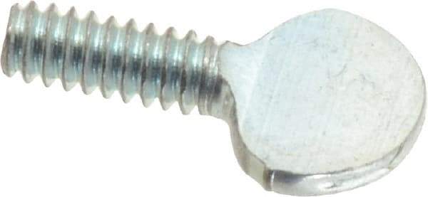 Value Collection - #6-32 Oval Shoulderless Grade 2 Steel Thumb Screw - 3/8" OAL, 0.29" Head Height, Zinc-Plated Finish - Apex Tool & Supply
