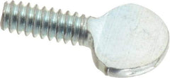 Value Collection - #6-32 Oval Shoulderless Grade 2 Steel Thumb Screw - 3/8" OAL, 0.29" Head Height, Zinc-Plated Finish - Apex Tool & Supply