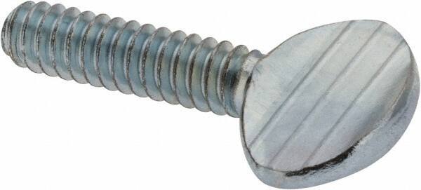 Value Collection - #6-32 Oval Shoulderless Grade 2 Steel Thumb Screw - 1/2" OAL, Zinc-Plated Finish - Apex Tool & Supply