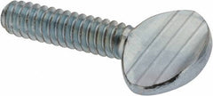 Value Collection - #6-32 Oval Shoulderless Grade 2 Steel Thumb Screw - 1/2" OAL, Zinc-Plated Finish - Apex Tool & Supply