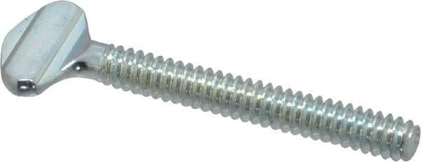 Value Collection - #6-32 Oval Shoulderless Grade 2 Steel Thumb Screw - 1" OAL, Zinc-Plated Finish - Apex Tool & Supply