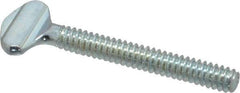 Value Collection - #6-32 Oval Shoulderless Grade 2 Steel Thumb Screw - 1" OAL, Zinc-Plated Finish - Apex Tool & Supply