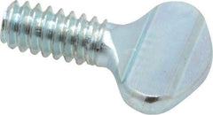 Value Collection - #10-24 Oval Shoulderless Grade 2 Steel Thumb Screw - 3/8" OAL, Zinc-Plated Finish - Apex Tool & Supply