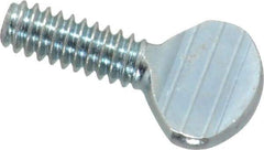 Value Collection - #10-24 Oval Shoulderless Grade 2 Steel Thumb Screw - 1/2" OAL, Zinc-Plated Finish - Apex Tool & Supply