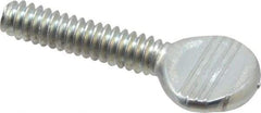 Value Collection - #10-24 Oval Shoulderless Grade 2 Steel Thumb Screw - 3/4" OAL, Zinc-Plated Finish - Apex Tool & Supply