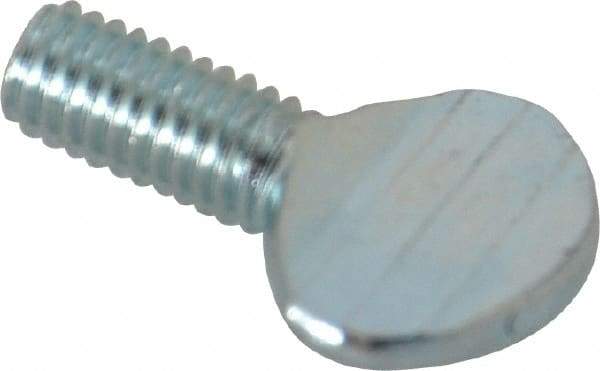 Value Collection - #10-32 Oval Shoulderless Grade 2 Steel Thumb Screw - 3/8" OAL, Zinc-Plated Finish - Apex Tool & Supply