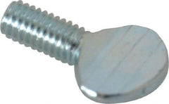 Value Collection - #10-32 Oval Shoulderless Grade 2 Steel Thumb Screw - 3/8" OAL, Zinc-Plated Finish - Apex Tool & Supply