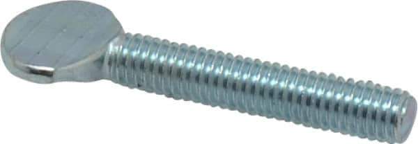 Value Collection - #10-32 Oval Shoulderless Grade 2 Steel Thumb Screw - 1" OAL, Zinc-Plated Finish - Apex Tool & Supply