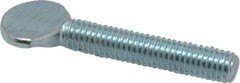 Value Collection - #10-32 Oval Shoulderless Grade 2 Steel Thumb Screw - 1" OAL, Zinc-Plated Finish - Apex Tool & Supply