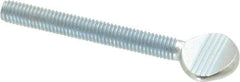Value Collection - #10-32 Oval Shoulderless Grade 2 Steel Thumb Screw - 1-1/2" OAL, Zinc-Plated Finish - Apex Tool & Supply