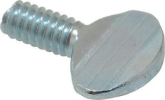 Value Collection - 1/4-20 Oval Shoulderless Grade 2 Steel Thumb Screw - 1/2" OAL, Zinc-Plated Finish - Apex Tool & Supply
