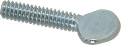 Value Collection - 1/4-20 Oval Shoulderless Grade 2 Steel Thumb Screw - 1" OAL, 0.64" Head Height, Zinc-Plated Finish - Apex Tool & Supply
