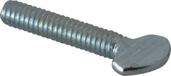 Value Collection - 1/4-20 Oval Shoulderless Grade 2 Steel Thumb Screw - 1-1/4" OAL, Zinc-Plated Finish - Apex Tool & Supply