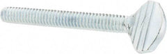 Value Collection - 1/4-20 Oval Shoulderless Grade 2 Steel Thumb Screw - 2" OAL, Zinc-Plated Finish - Apex Tool & Supply
