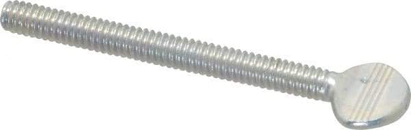Value Collection - 1/4-20 Oval Shoulderless Grade 2 Steel Thumb Screw - 2-1/2" OAL, Zinc-Plated Finish - Apex Tool & Supply