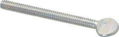 Value Collection - 1/4-20 Oval Shoulderless Grade 2 Steel Thumb Screw - 2-1/2" OAL, Zinc-Plated Finish - Apex Tool & Supply