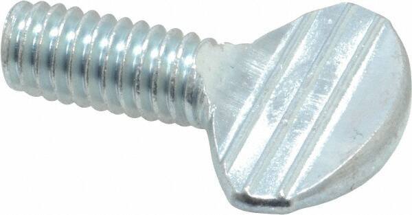 Value Collection - 5/16-18 Oval Shoulderless Grade 2 Steel Thumb Screw - 3/4" OAL, Zinc-Plated Finish - Apex Tool & Supply