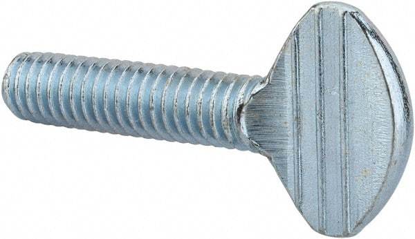 Value Collection - 5/16-18 Oval Shoulderless Grade 2 Steel Thumb Screw - 1-1/4" OAL, Zinc-Plated Finish - Apex Tool & Supply