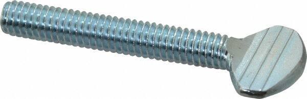 Value Collection - 5/16-18 Oval Shoulderless Grade 2 Steel Thumb Screw - 2" OAL, Zinc-Plated Finish - Apex Tool & Supply