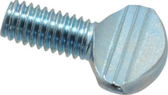 Value Collection - 3/8-16 Oval Shoulderless Grade 2 Steel Thumb Screw - 3/4" OAL, Zinc-Plated Finish - Apex Tool & Supply