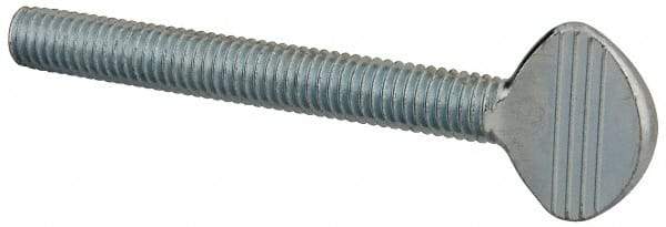 Value Collection - 3/8-16 Oval Shoulderless Grade 2 Steel Thumb Screw - 3" OAL, Zinc-Plated Finish - Apex Tool & Supply