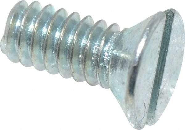 Value Collection - #3-48 UNC, 1/4" OAL Slotted Drive Machine Screw - Flat Head, Grade 2 Steel, Zinc-Plated Finish, Without Washer - Apex Tool & Supply