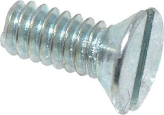 Value Collection - #3-48 UNC, 1/4" OAL Slotted Drive Machine Screw - Flat Head, Grade 2 Steel, Zinc-Plated Finish, Without Washer - Apex Tool & Supply