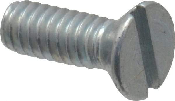 Value Collection - #3-48 UNC, 5/16" OAL Slotted Drive Machine Screw - Flat Head, Grade 2 Steel, Zinc-Plated Finish, Without Washer - Apex Tool & Supply