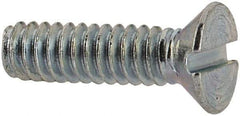 Value Collection - #3-48 UNC, 3/8" OAL Slotted Drive Machine Screw - Flat Head, Grade 2 Steel, Zinc-Plated Finish, Without Washer - Apex Tool & Supply