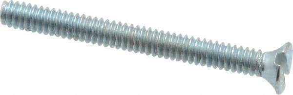 Value Collection - #3-48 UNC, 1" OAL Slotted Drive Machine Screw - Flat Head, Grade 2 Steel, Zinc-Plated Finish, Without Washer - Apex Tool & Supply